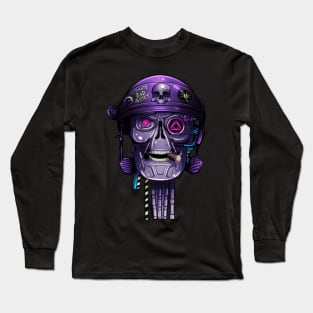 Retro Robo Skull Long Sleeve T-Shirt